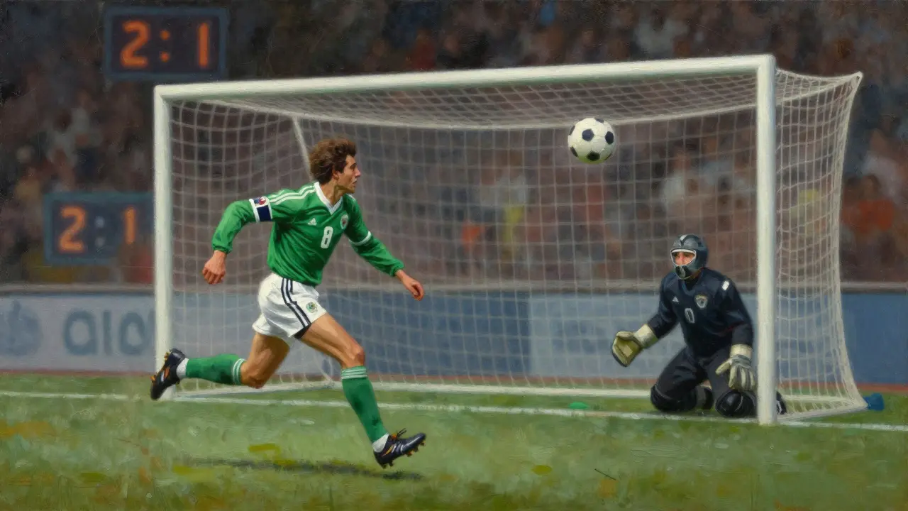 Bodler scoring the decisive goal for Czech Republic against Germany in Euro 1996.