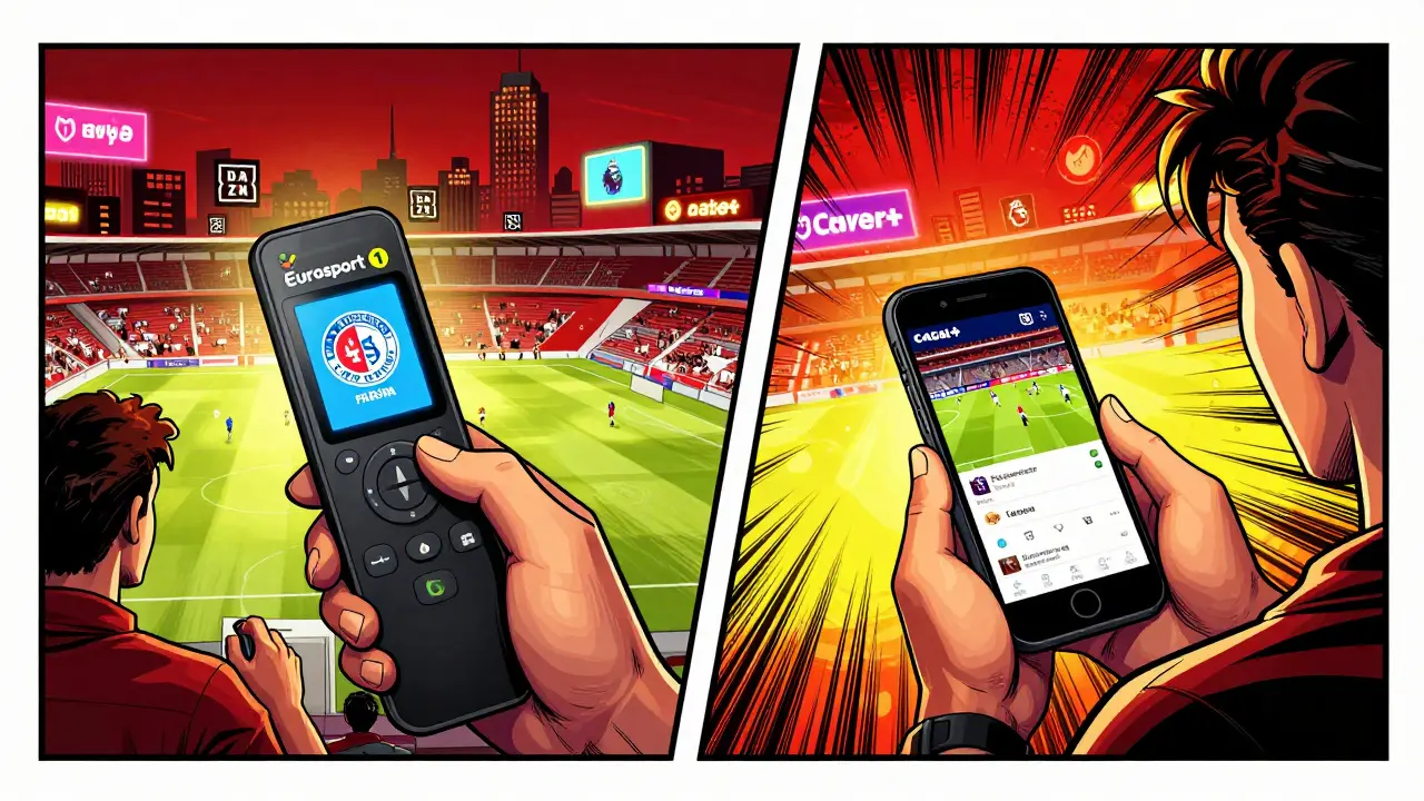Fotbalový zápas v komiksovém stylu: Slavia Praha na DAZN a Premier League na Canal+.